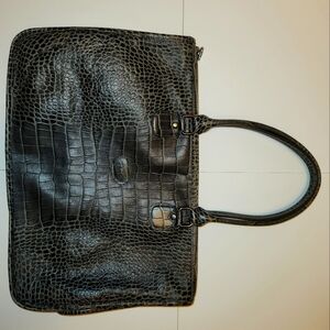 Grey embossed leather Longchamp tote bag